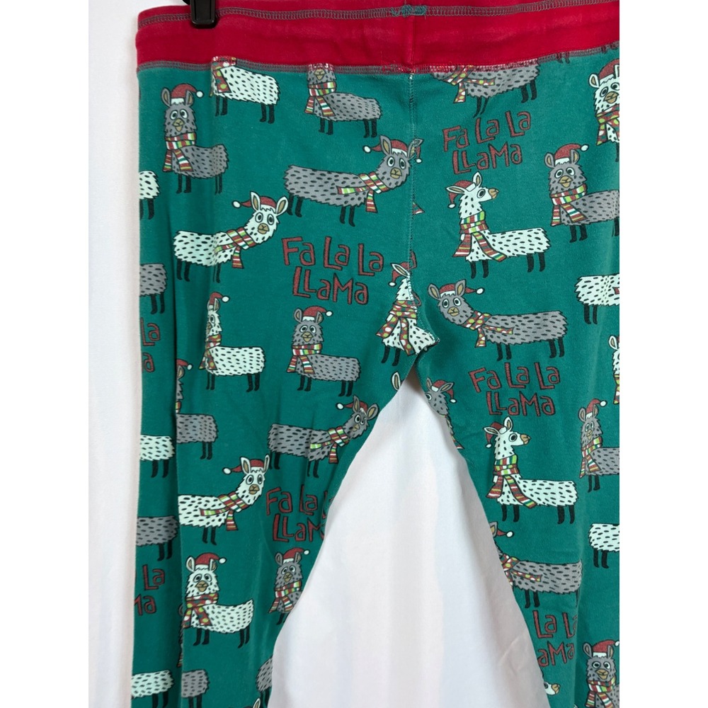 Lazy One Womens Fa La La Llama Christmas Pajama Leggings Teal Green Red XL - Picture 6 of 8